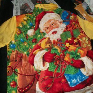Mens Large Santa Christmas Panel Shirt-Awesome!